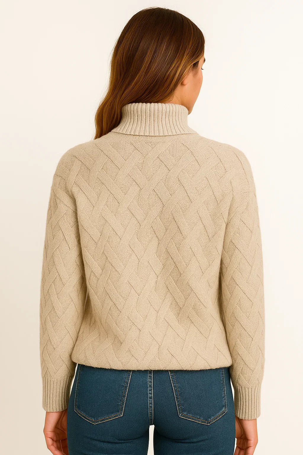 Maglia Collo Alto in Misto Lana | Design Tessuto Strutturato