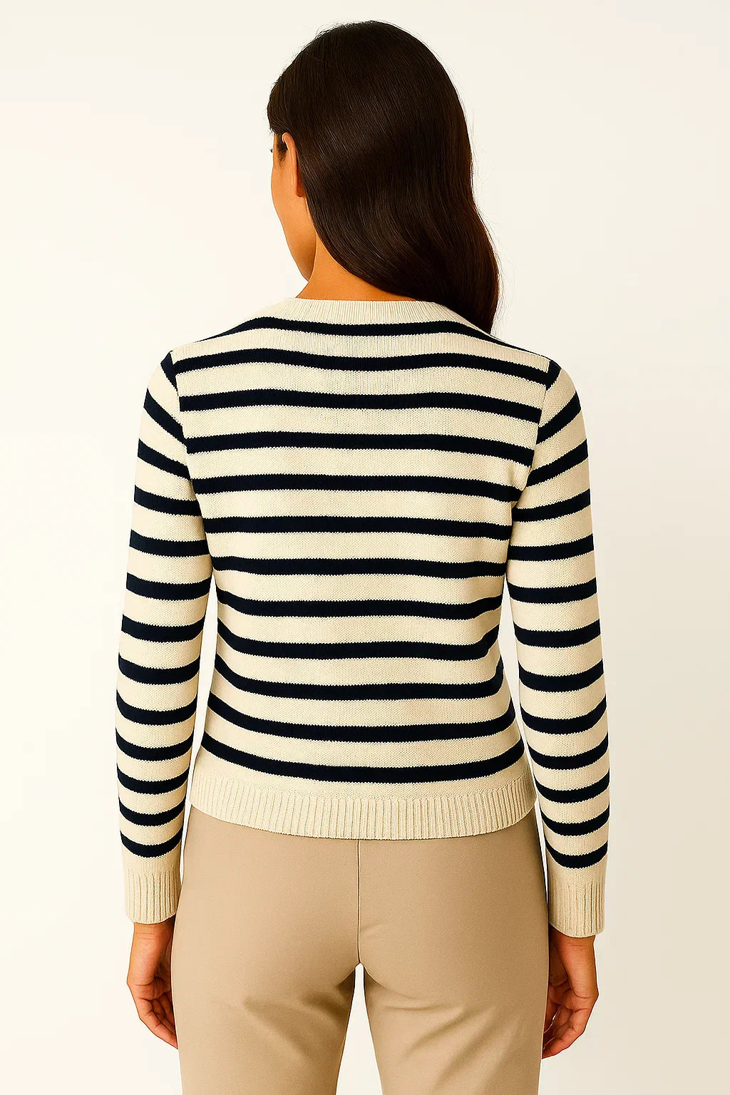 Cardigan Striato | Morbido | Dettagli Oro