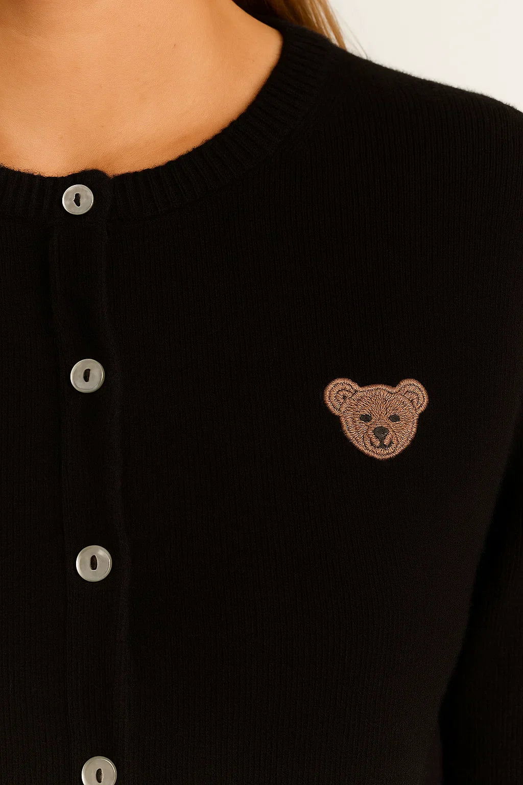 Cardigan Essenza Ricamato con Bottoni | Misto Cotone | Fit Regolare