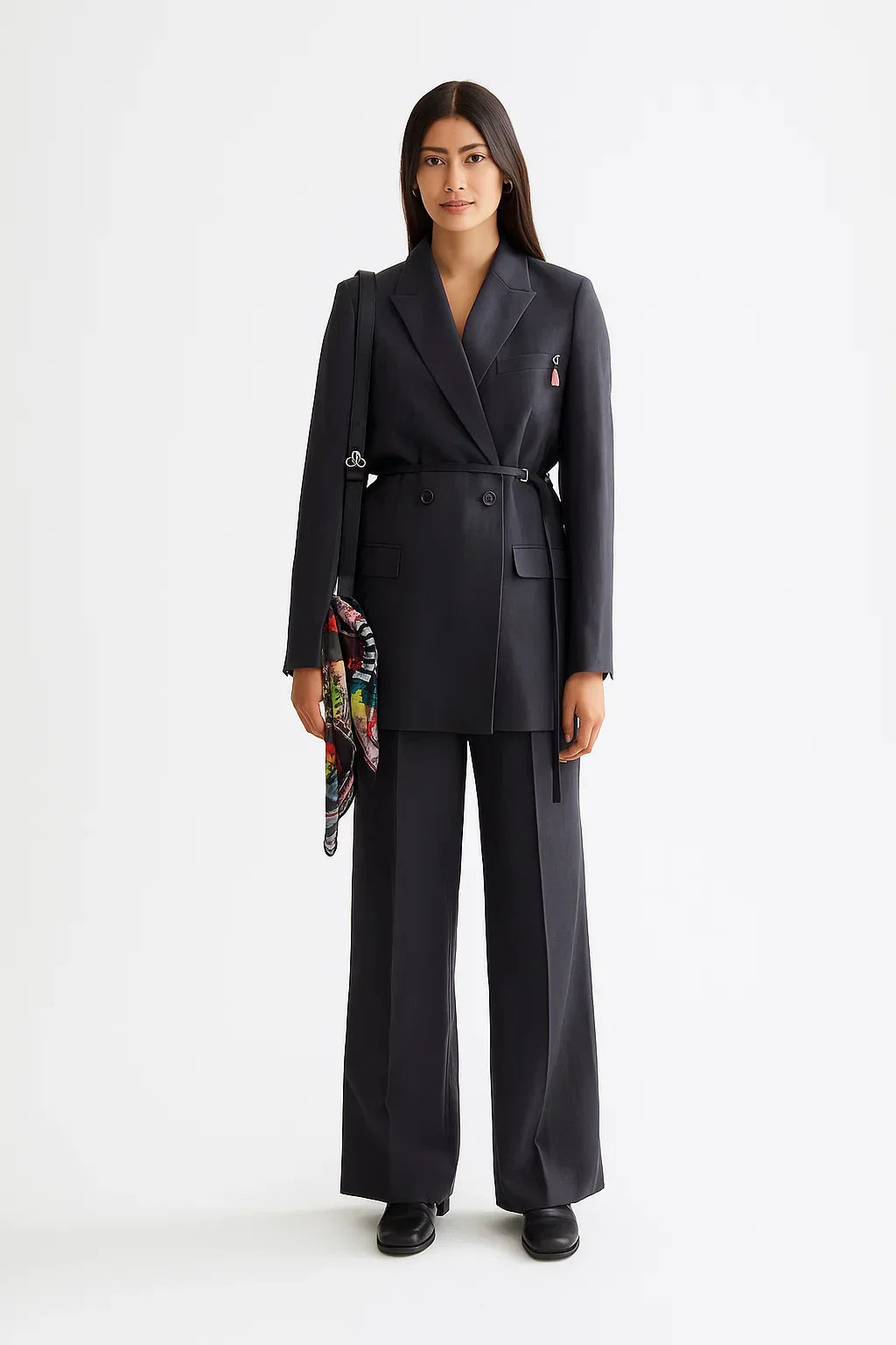 Blazer Lungo Doppio Petto | Tessuto Twill | Fit Strutturato