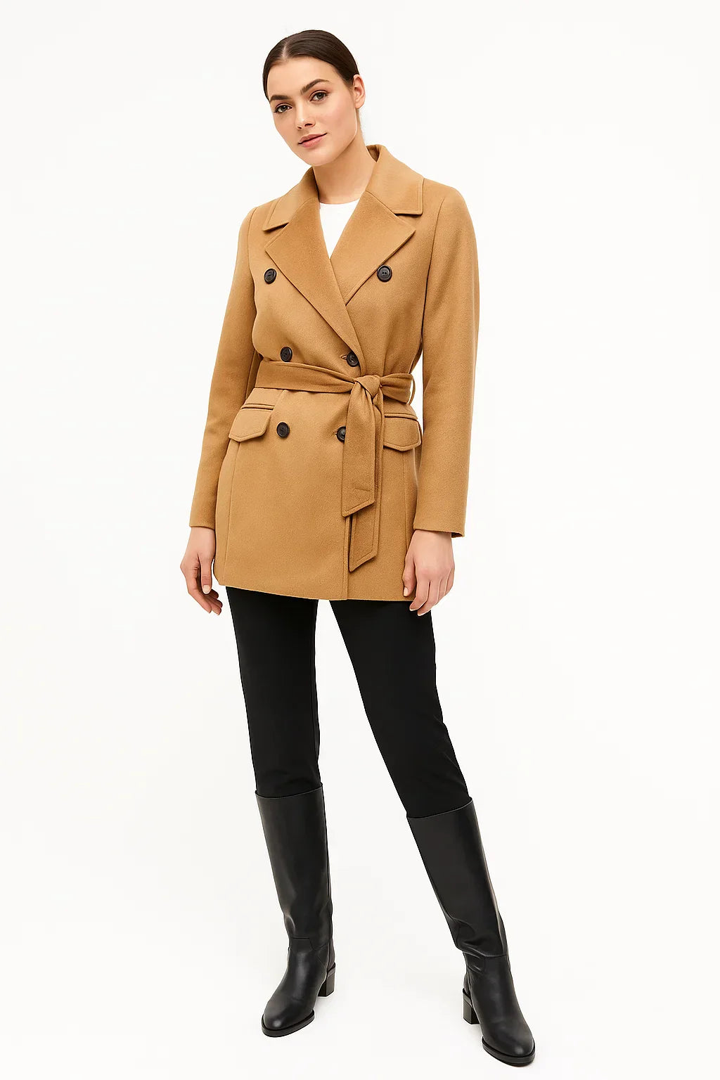 Cappotto Trench in Cotone Beltato | Doppio Petto | Lunghezza Corta