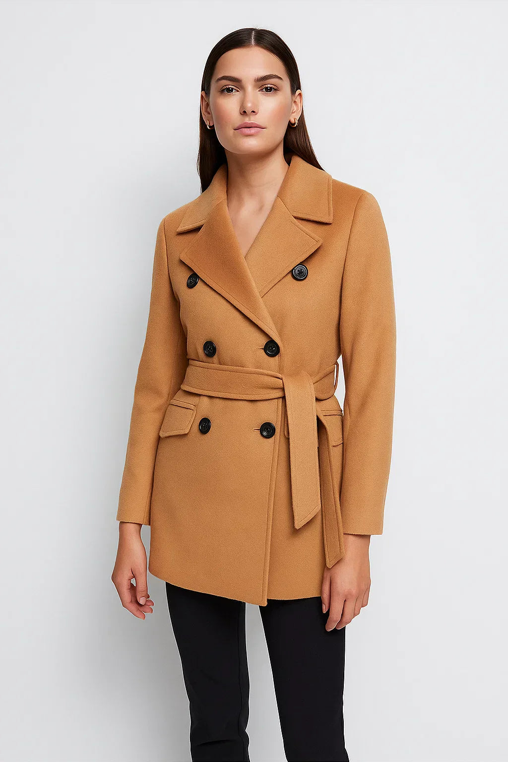 Cappotto Trench in Cotone Beltato | Doppio Petto | Lunghezza Corta
