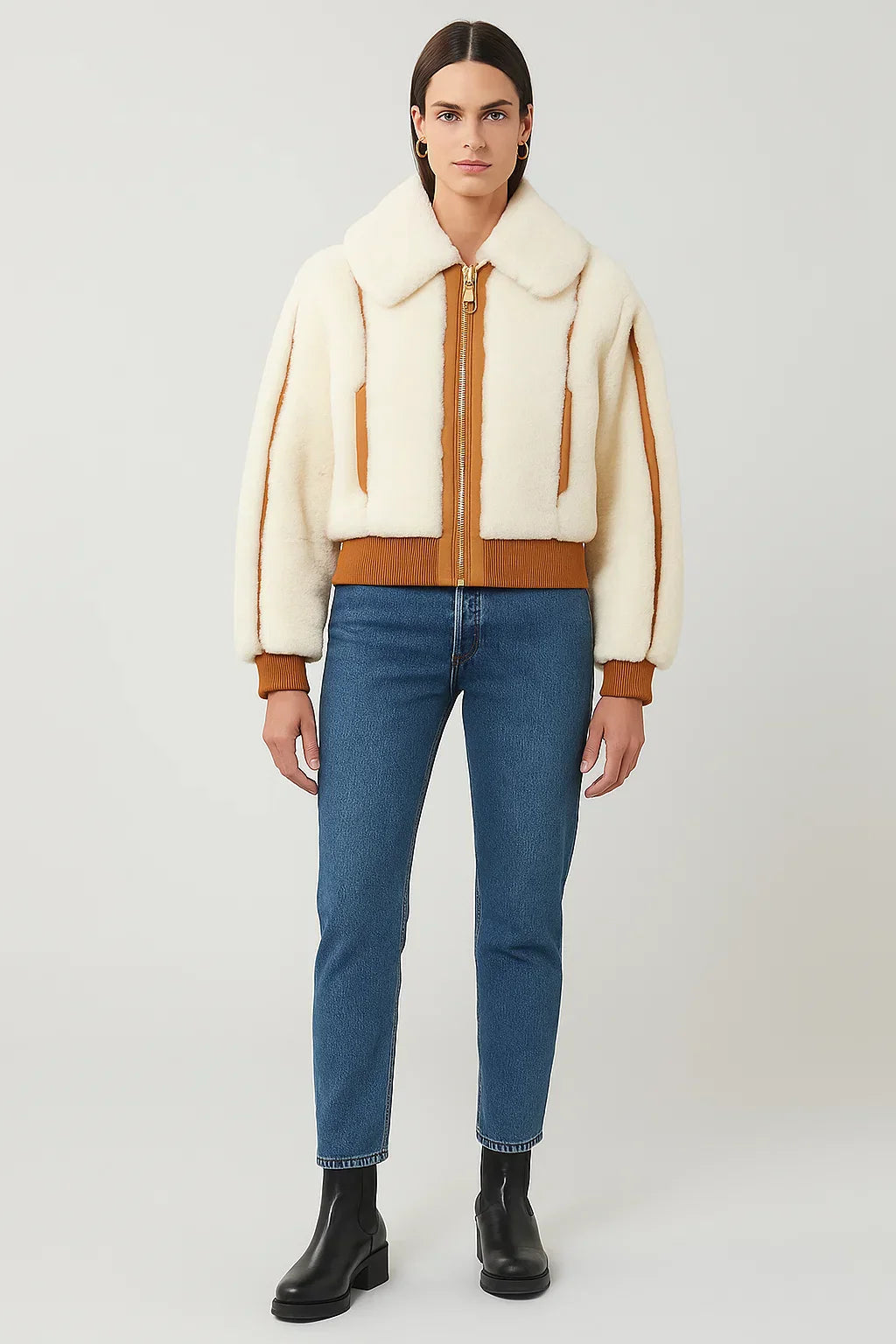 Giacca Bomber in Fleece | Trim a Contrasto | Collo Ribassato