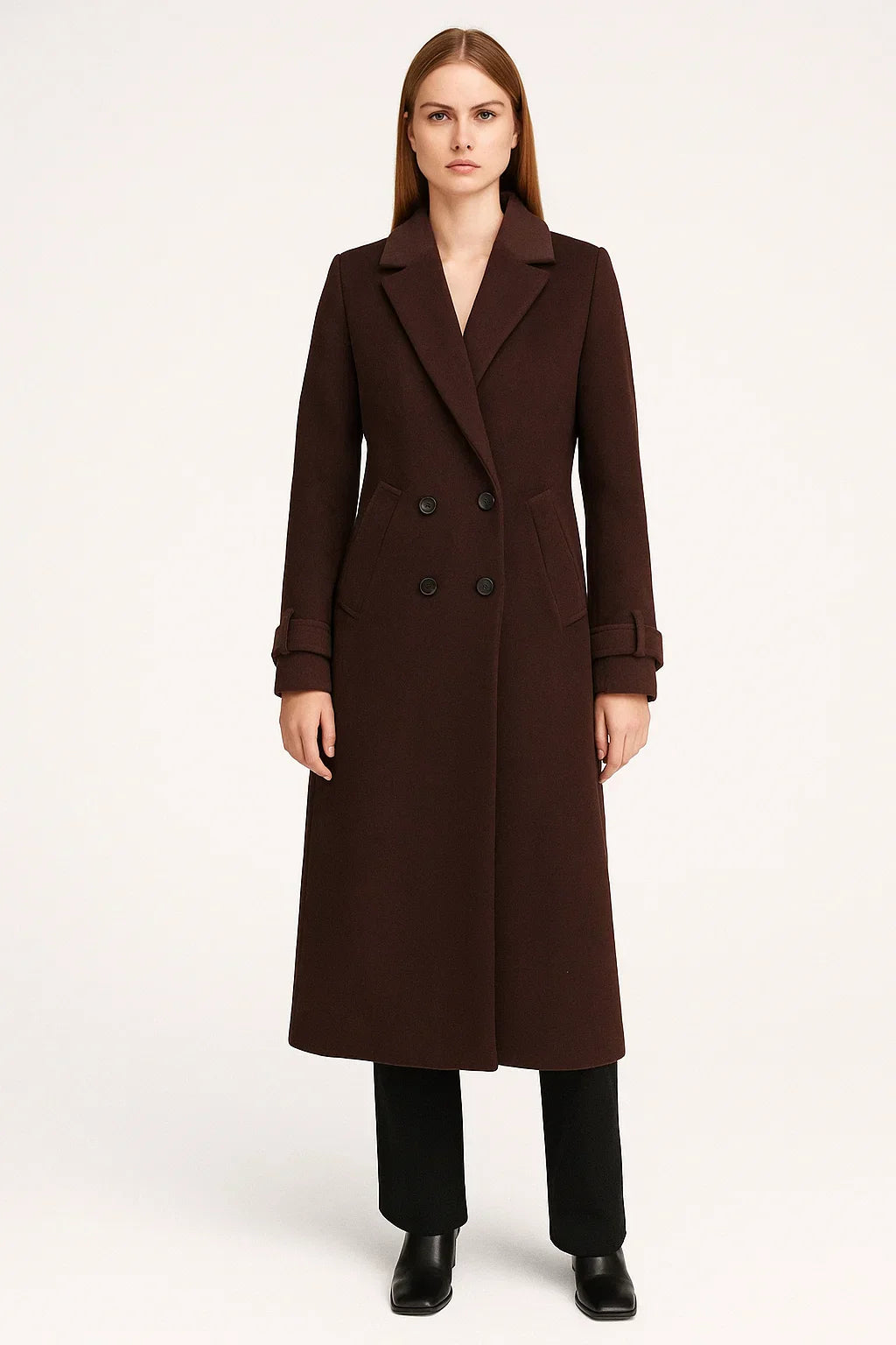 Cappotto Lungo in Misto Lana Essenza | Doppio Petto Fit Classico | Eleganza Invernale