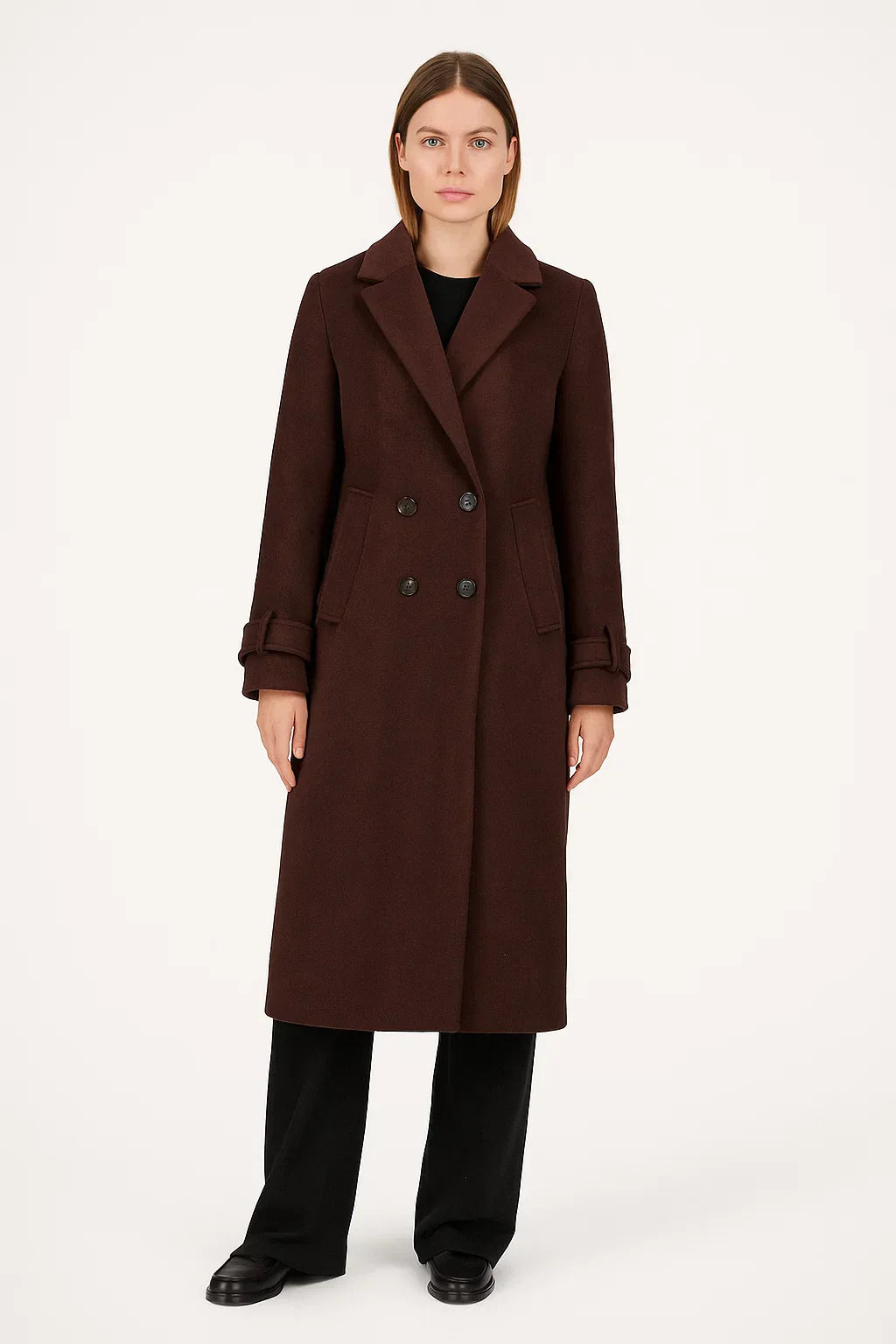 Cappotto Lungo in Misto Lana Essenza | Doppio Petto Fit Classico | Eleganza Invernale