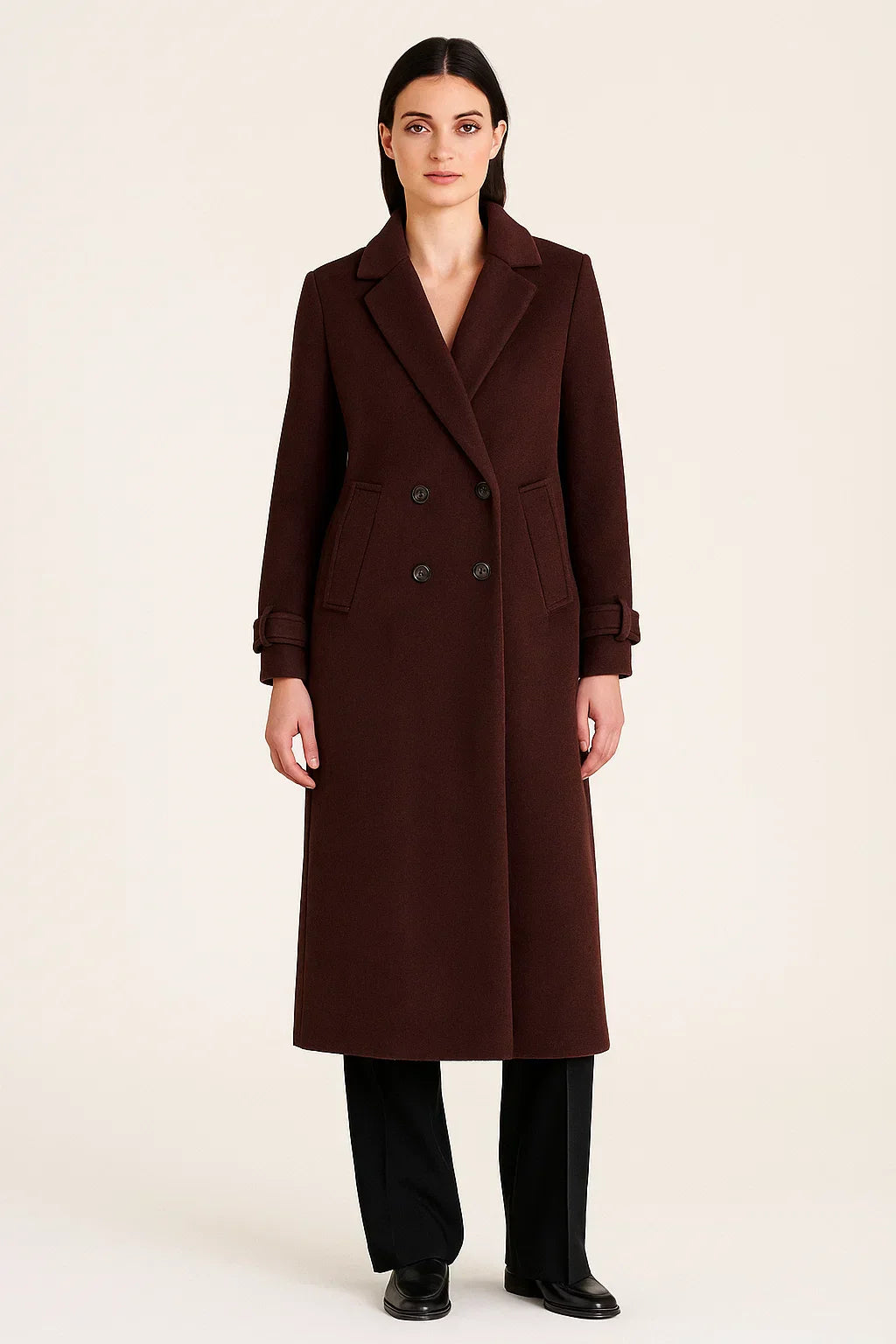 Cappotto Lungo in Misto Lana Essenza | Doppio Petto Fit Classico | Eleganza Invernale