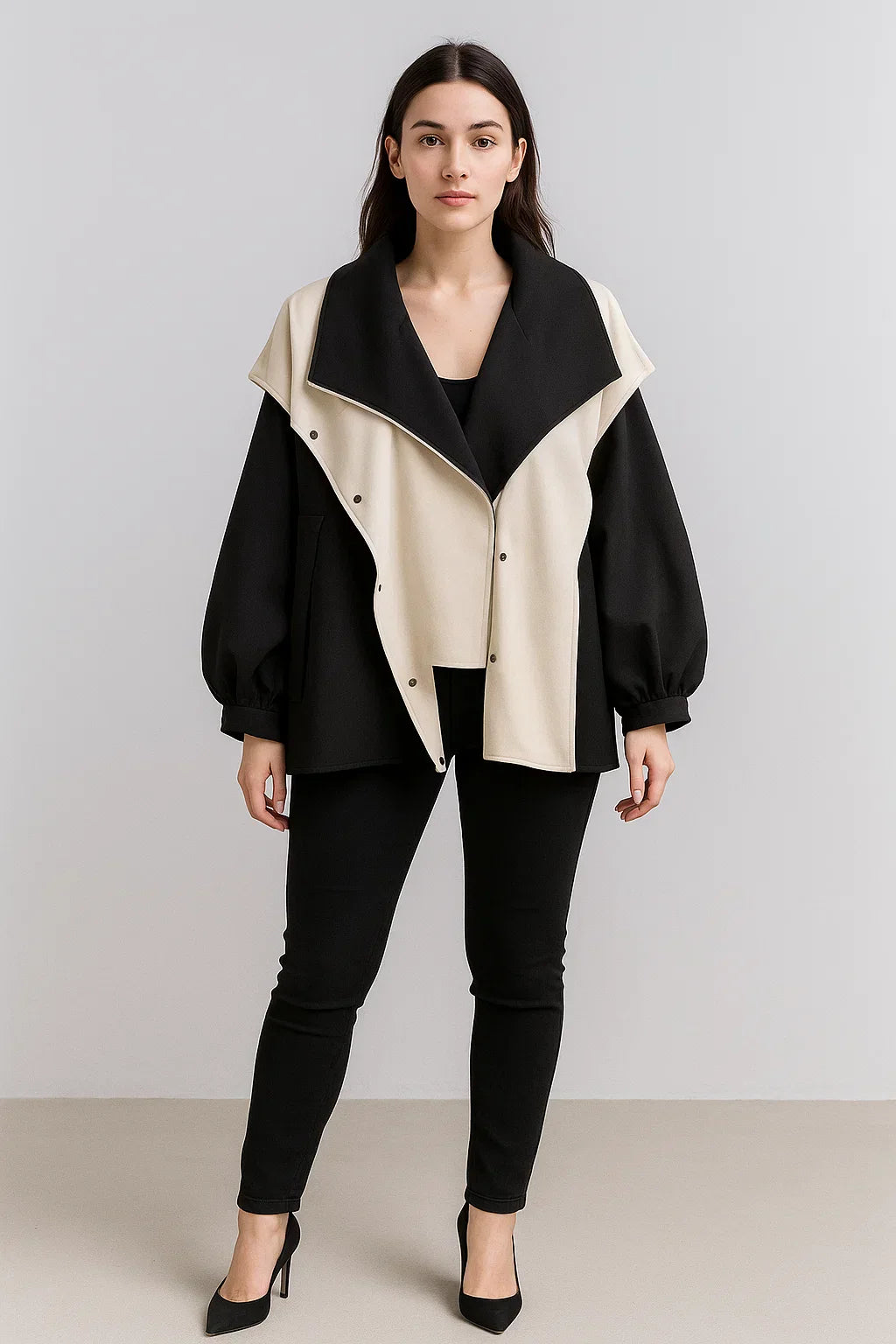 Giacca Oversized Due Toni | Design Moderno | Leggera