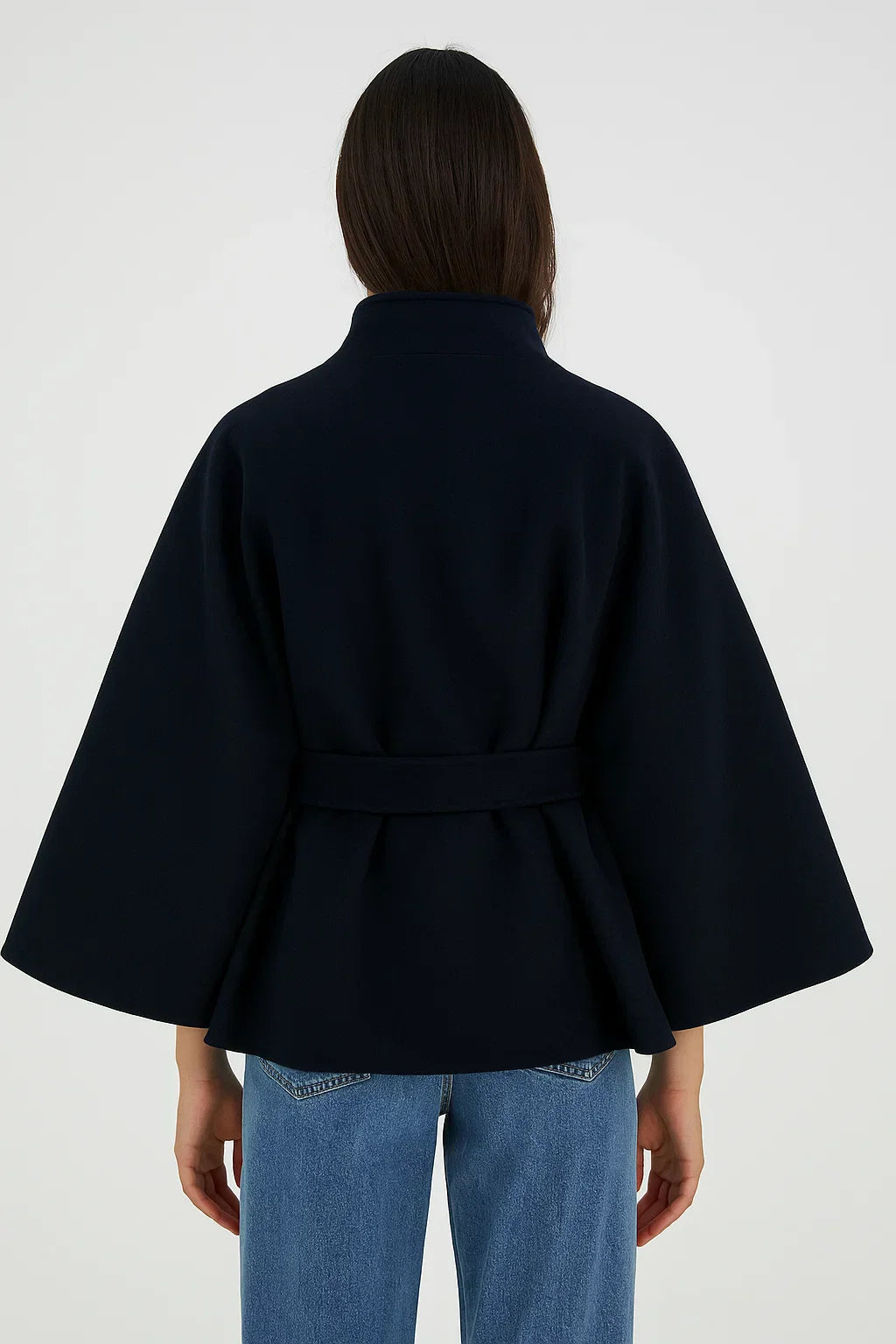 Cappotto Cape Strutturato | Vita Con Cintura | Collo Alto