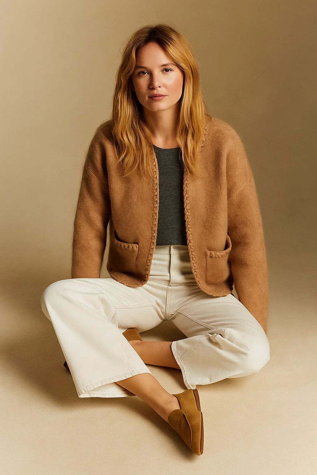 Cardigan in Misto Lana | Boxy Fit | Finish Tessuto Texturizzato