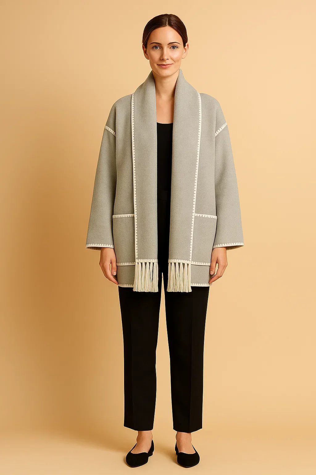 Cappotto Essenza con Dettagli Frangi | Vestibilità Relaxed