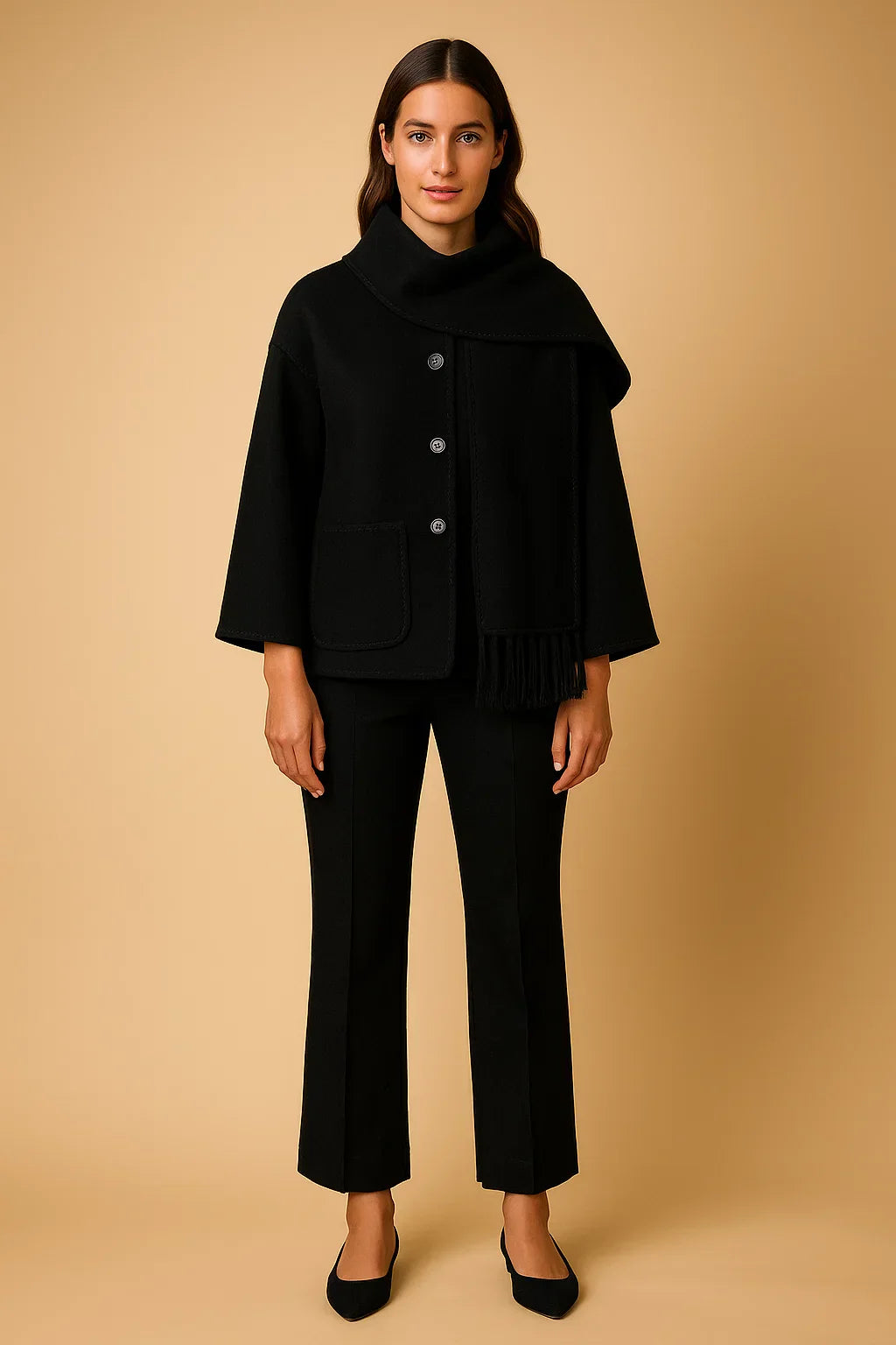 Cappotto Essenza con Dettagli Frangi | Vestibilità Relaxed