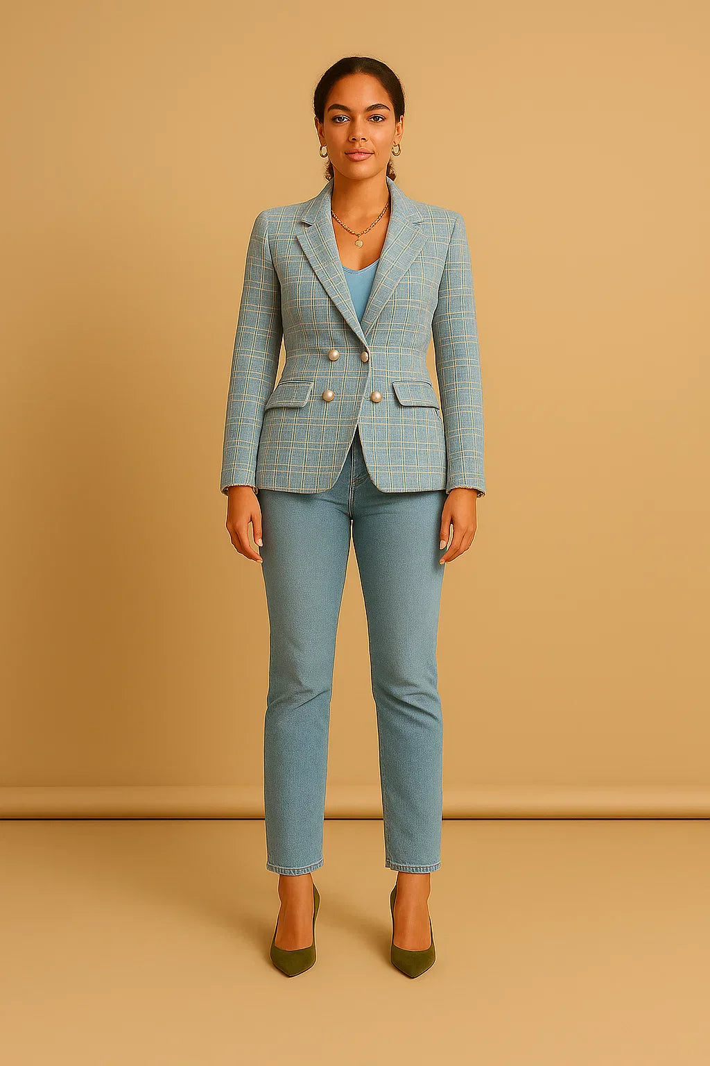 Blazer Doppio Petto in Tweed | Bottoni Perla | Fit Strutturato