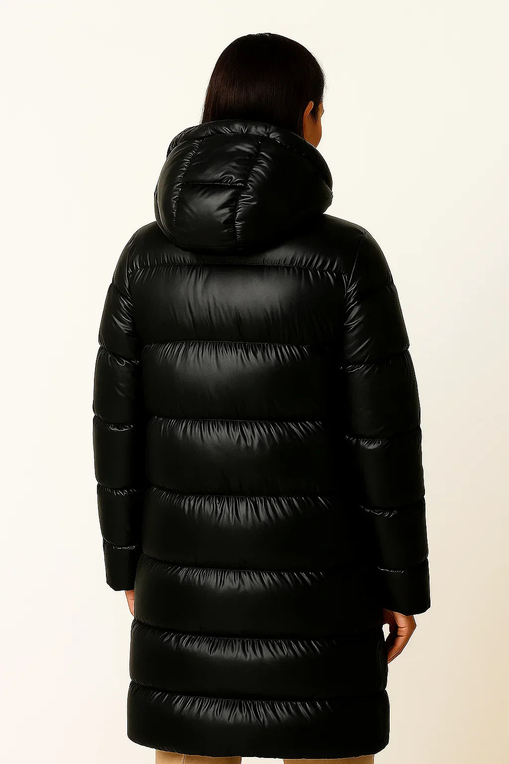 Giacca Piumino Lunga Donna | Design Imbottito con Cappuccio | Invernale