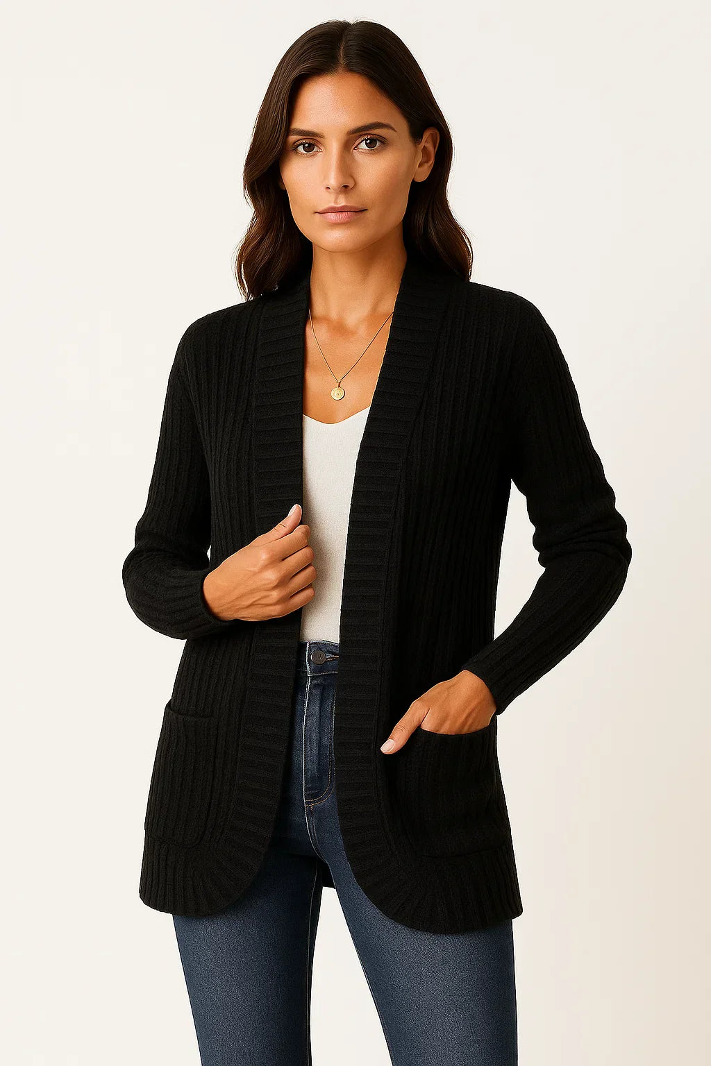 Cardigan Ribbed | Aperto | Morbido Casual
