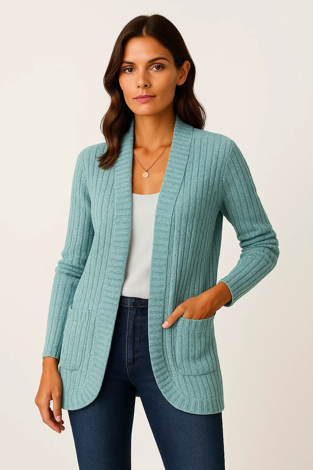 Cardigan Ribbed | Aperto | Morbido Casual