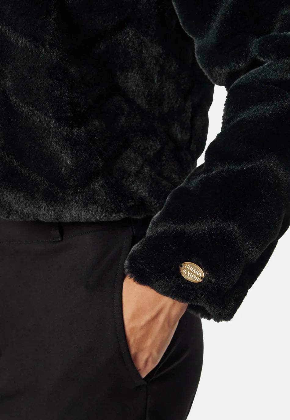 Giacca Cropped in Pelliccia Finta | Tessuto Morbido | Abbigliamento Sera Elegante