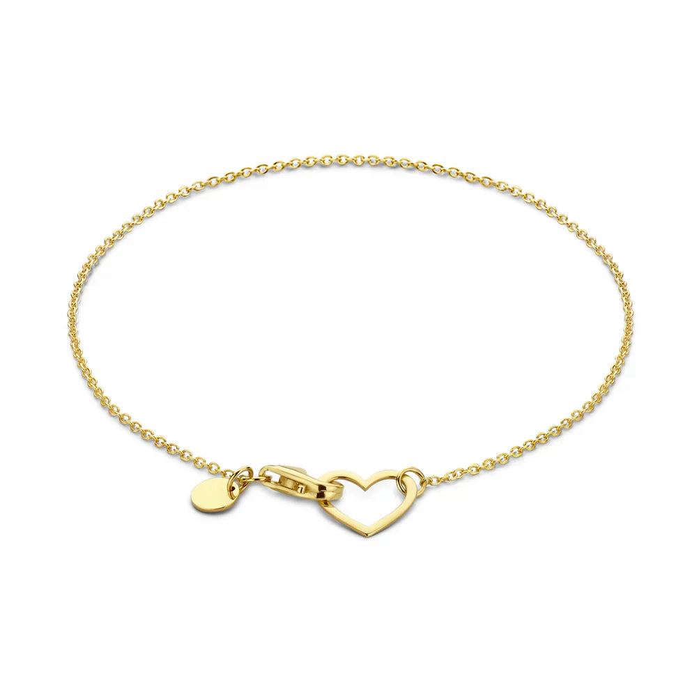 Bracciale charm cuore con catena fine regolabile