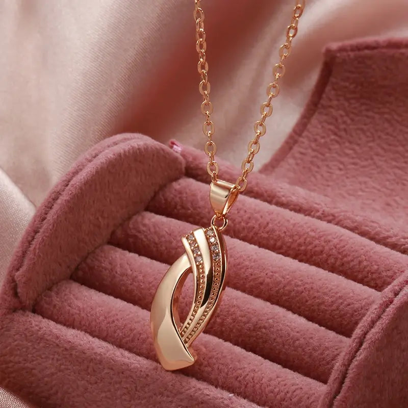Collana Pendente Geometrica Iconica | Oro 585 con Zirconi