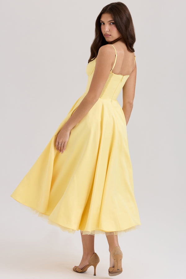 Abito Midi Sweetheart | Silhouette A-Line | Spaghetti Straps