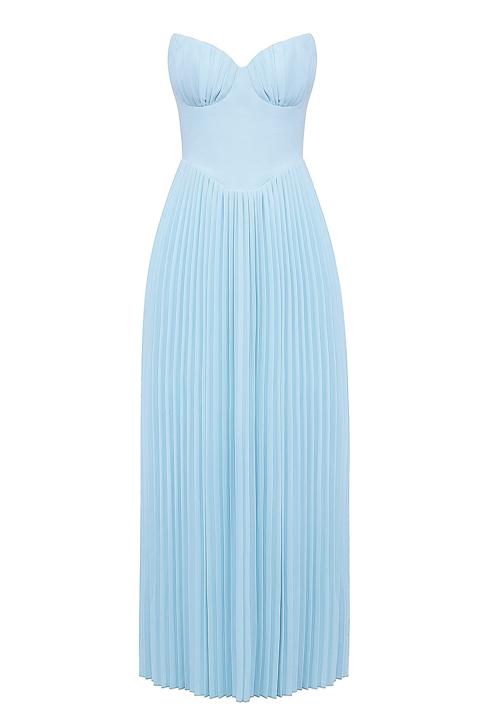 Abito Maxi Pleated Luminosa | Corsetto | Senza Spalline
