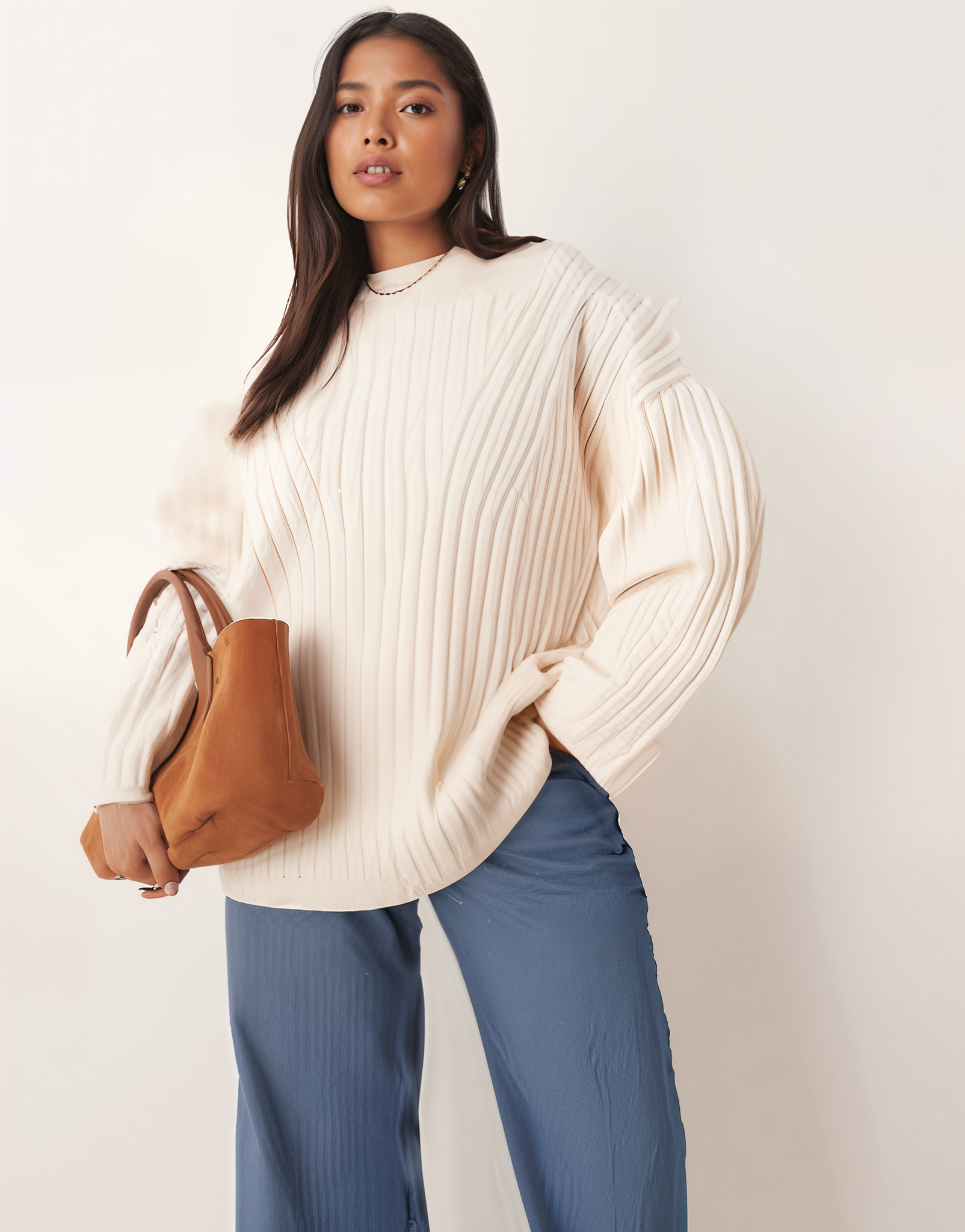 Maglia Ribattuta Essenza | Crema | Silhouette Relaxed
