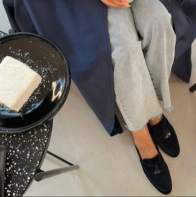 Mocassini in Pelle Scamosciata | Cucitura a Mano | Suola Leggera