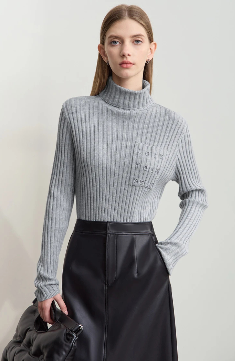 Maglione Collo Alto Ribattuto | Misto Cashmere | Silhouette Adatta