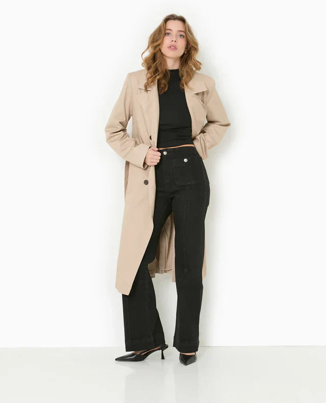 Jeans Alti Ritorno Dritto | Cuciture a Contrasto | Lunghezza Completa
