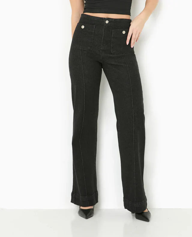 Jeans Alti Ritorno Dritto | Cuciture a Contrasto | Lunghezza Completa