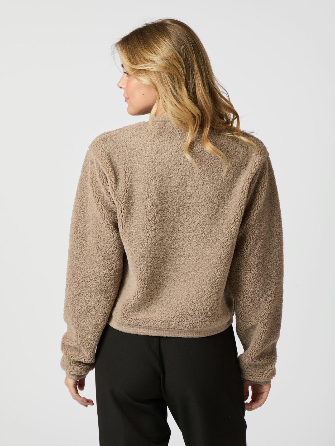 Cardigan Teddy Essenza | Texture Faux Shearling | Bottoni Frontali