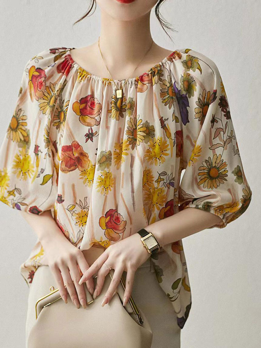 Blusa Floreale | Maniche Morbide | Luminosa Collection