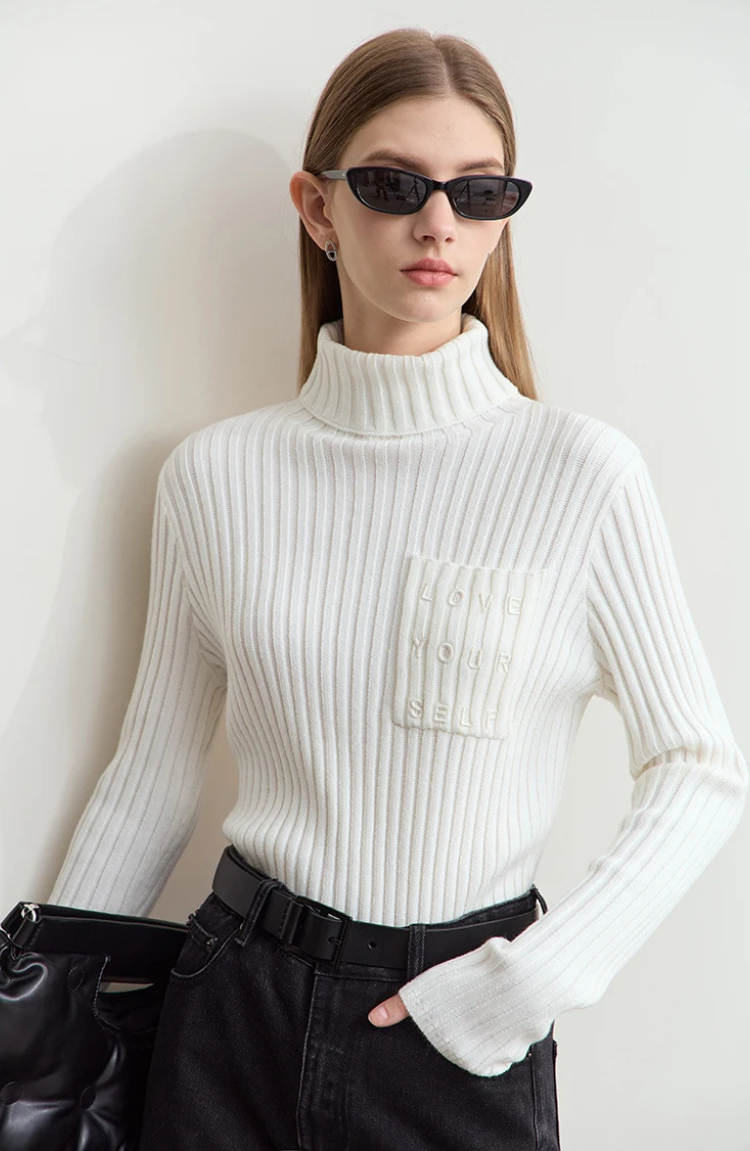 Maglione Collo Alto Ribattuto | Misto Cashmere | Silhouette Adatta