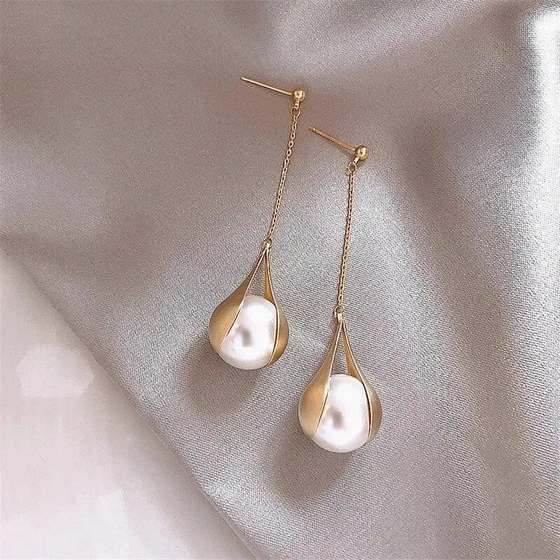 Orecchini Perla Luminosa | Oro Scolpito