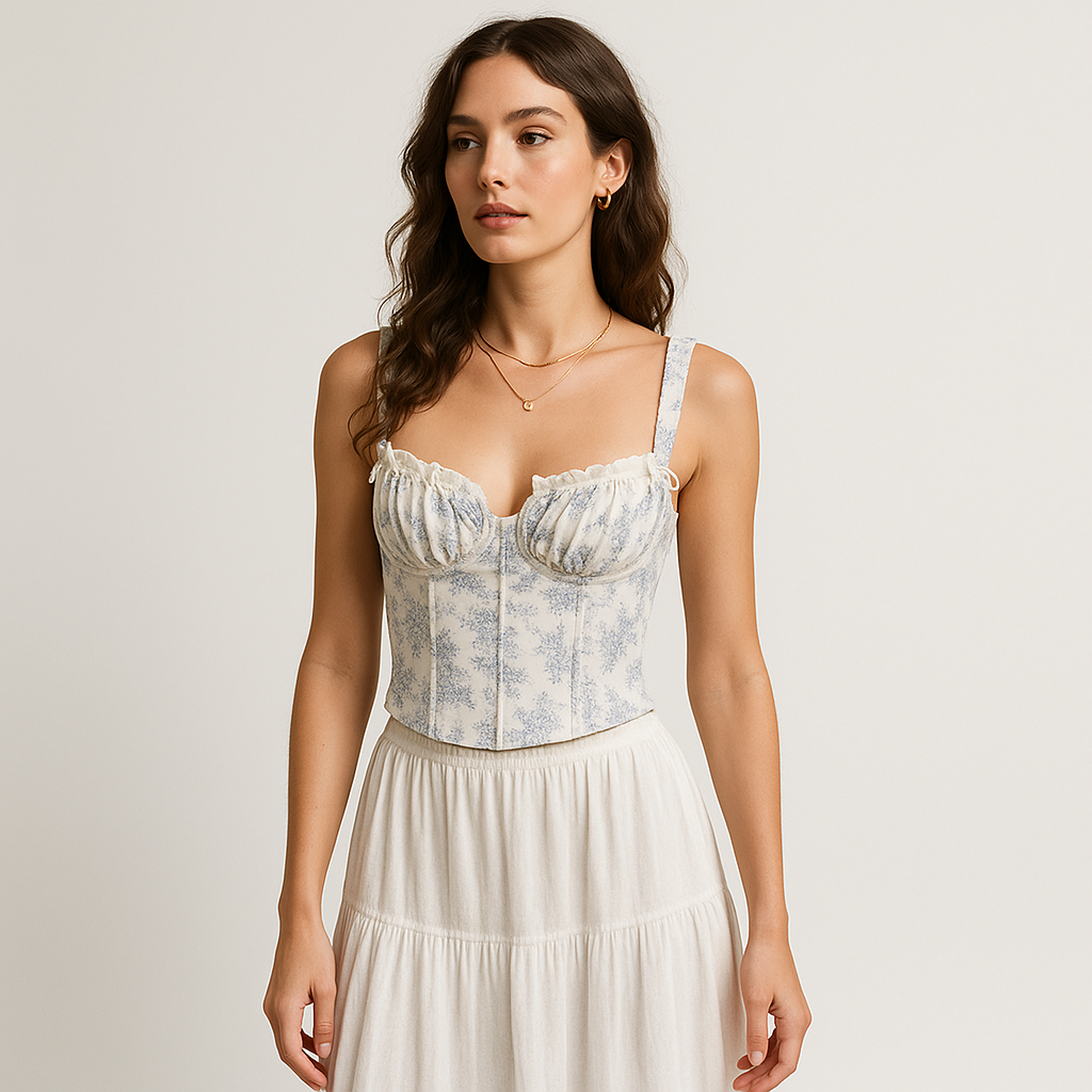 Top Corsetto Floreale | Silhouette Romantica Vintage