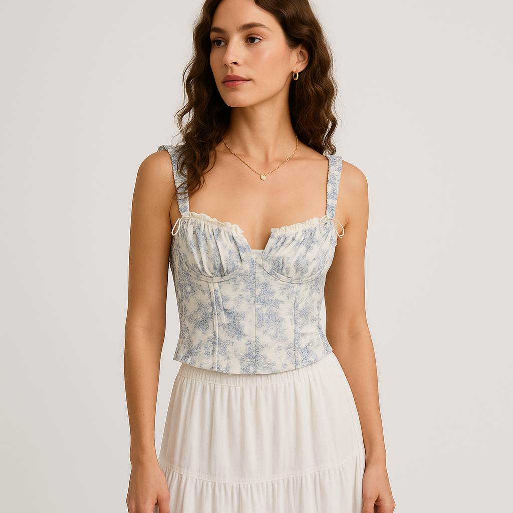 Top Corsetto Floreale | Silhouette Romantica Vintage