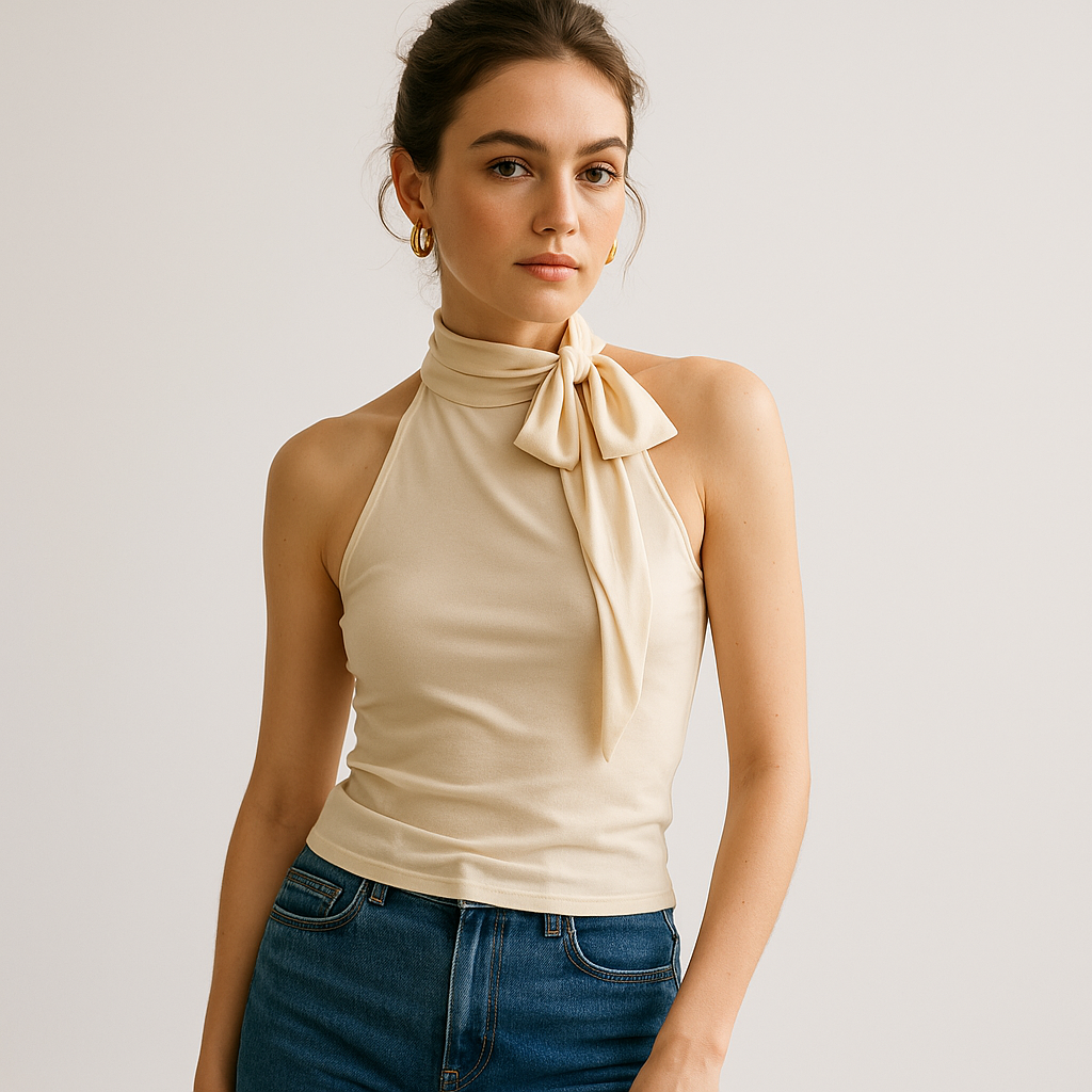 Top Halter | Collo Fiocco | Fit Fluido