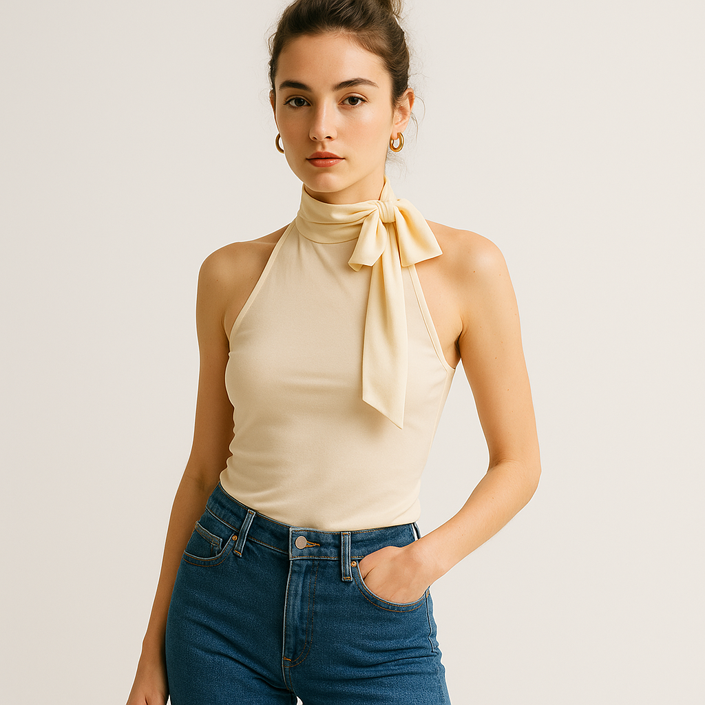 Top Halter | Collo Fiocco | Fit Fluido