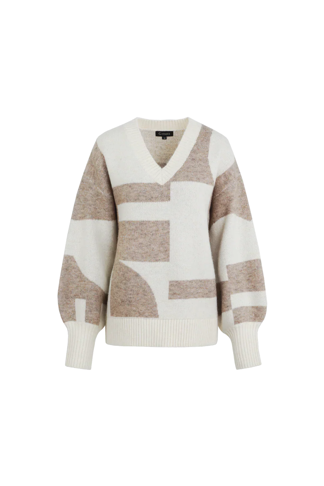 Maglione Geometrico Essenza | V-Scollo | Maniche Balloon