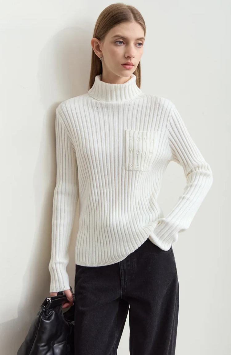 Maglione Collo Alto Ribattuto | Misto Cashmere | Silhouette Adatta