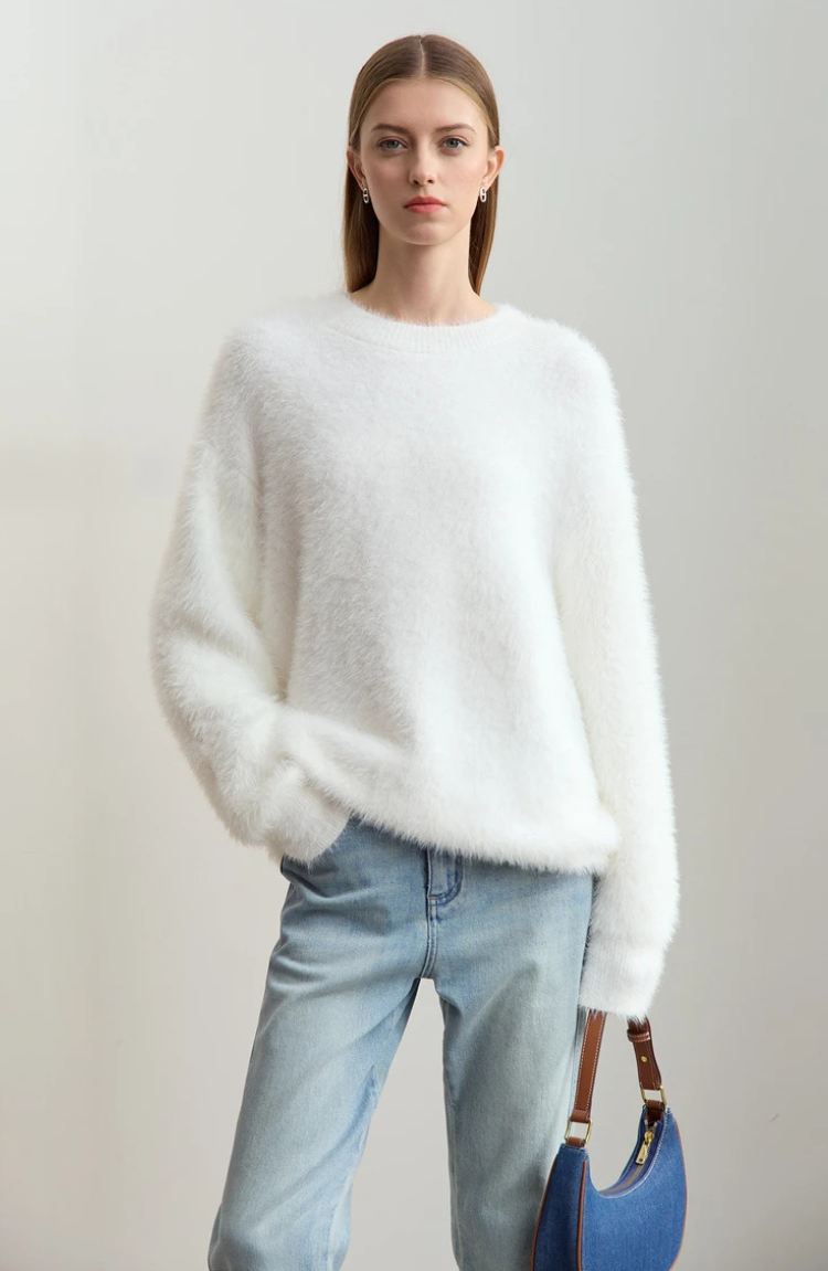 Maglia Fuzzy Knit | Vestibilità Comoda | Tessuto Morbido