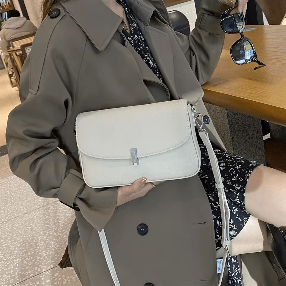 Borsa Maestria in Pelle | Borsa Sottobraccio Quadrata Piccola, Cuoio, Chiusura Zip