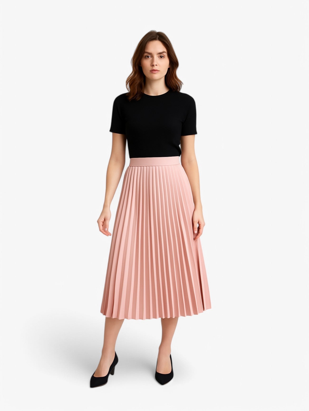Gonna Midi Plissettata | Vita Alta | Silhouette A-line Fluttuante