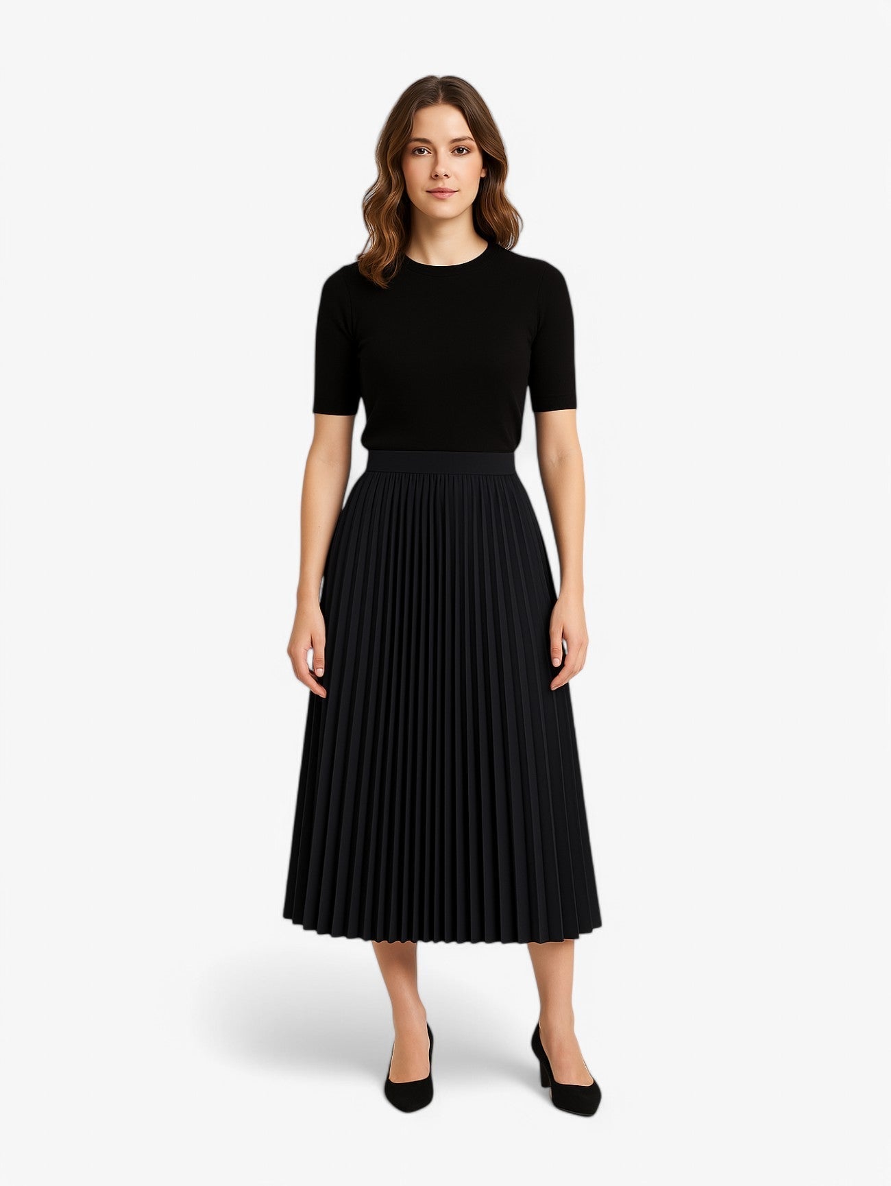 Gonna Midi Plissettata | Vita Alta | Silhouette A-line Fluttuante
