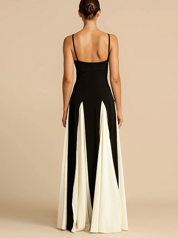 Abito Maxi Angélique | Due Tonalità Fit and Flare, Spaghetti Straps