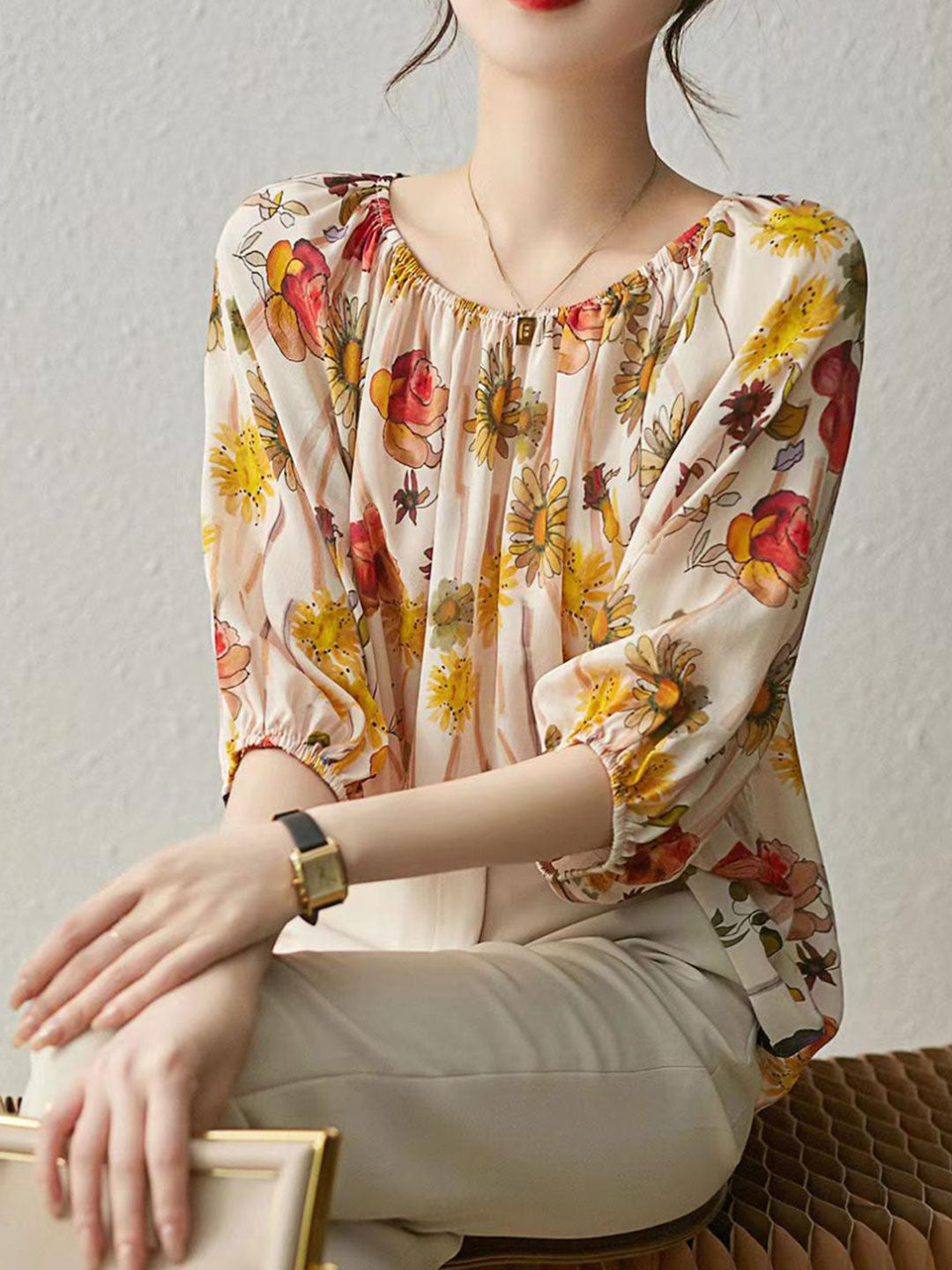 Blusa Floreale | Maniche Morbide | Luminosa Collection