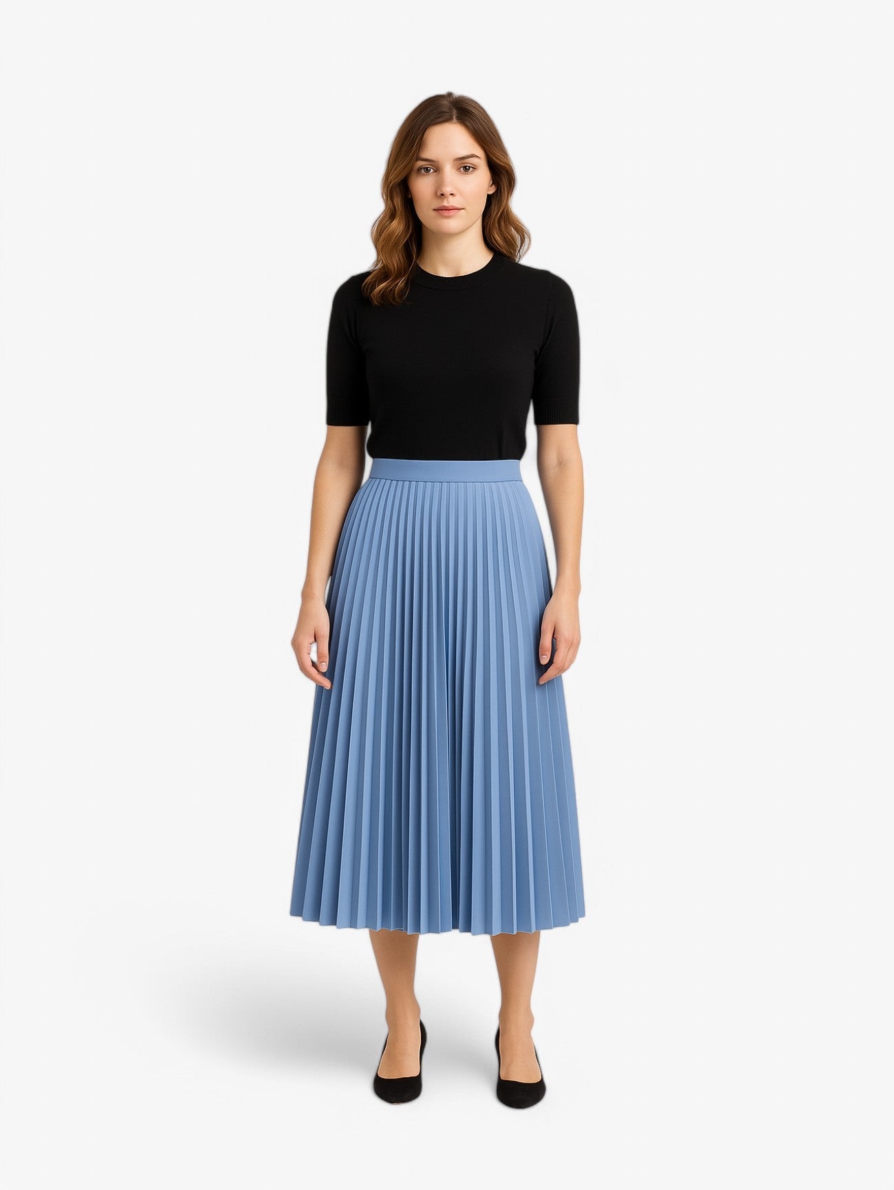 Gonna Midi Plissettata | Vita Alta | Silhouette A-line Fluttuante