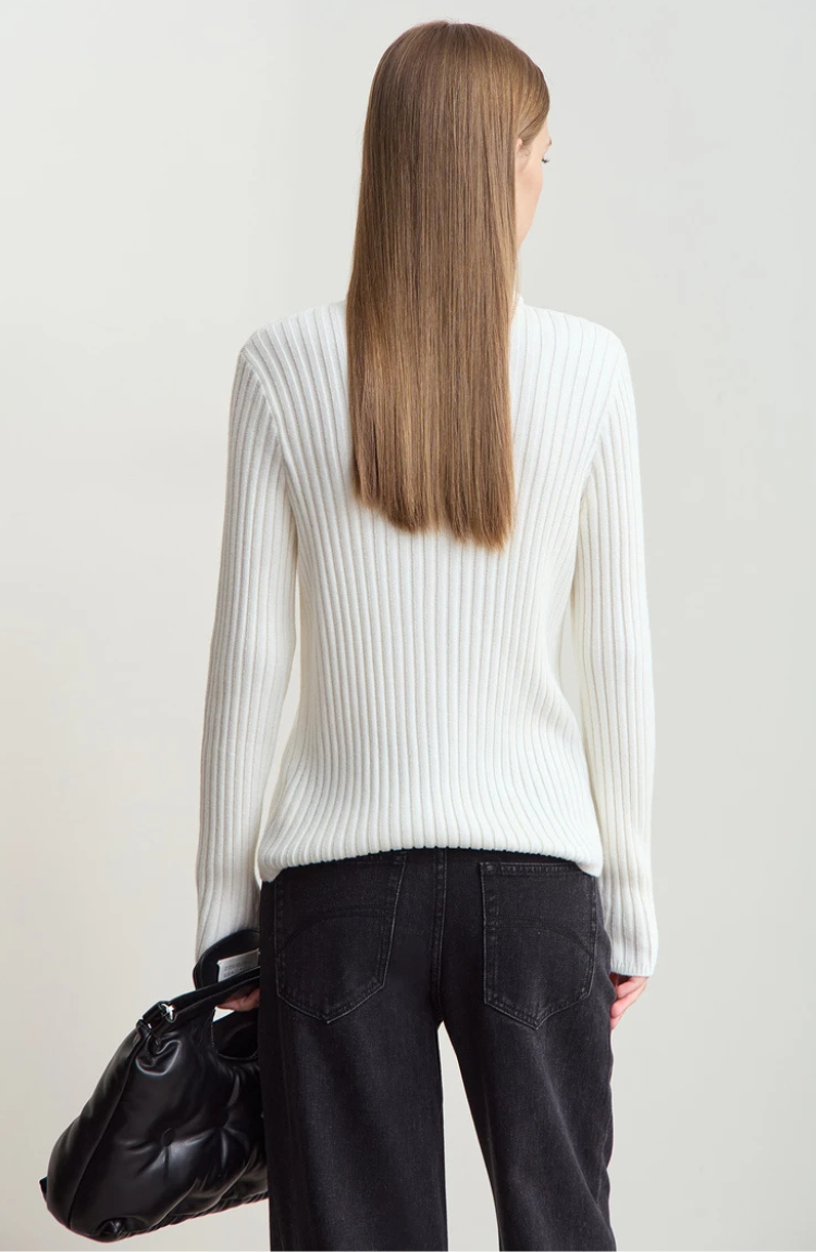 Maglione Collo Alto Ribattuto | Misto Cashmere | Silhouette Adatta
