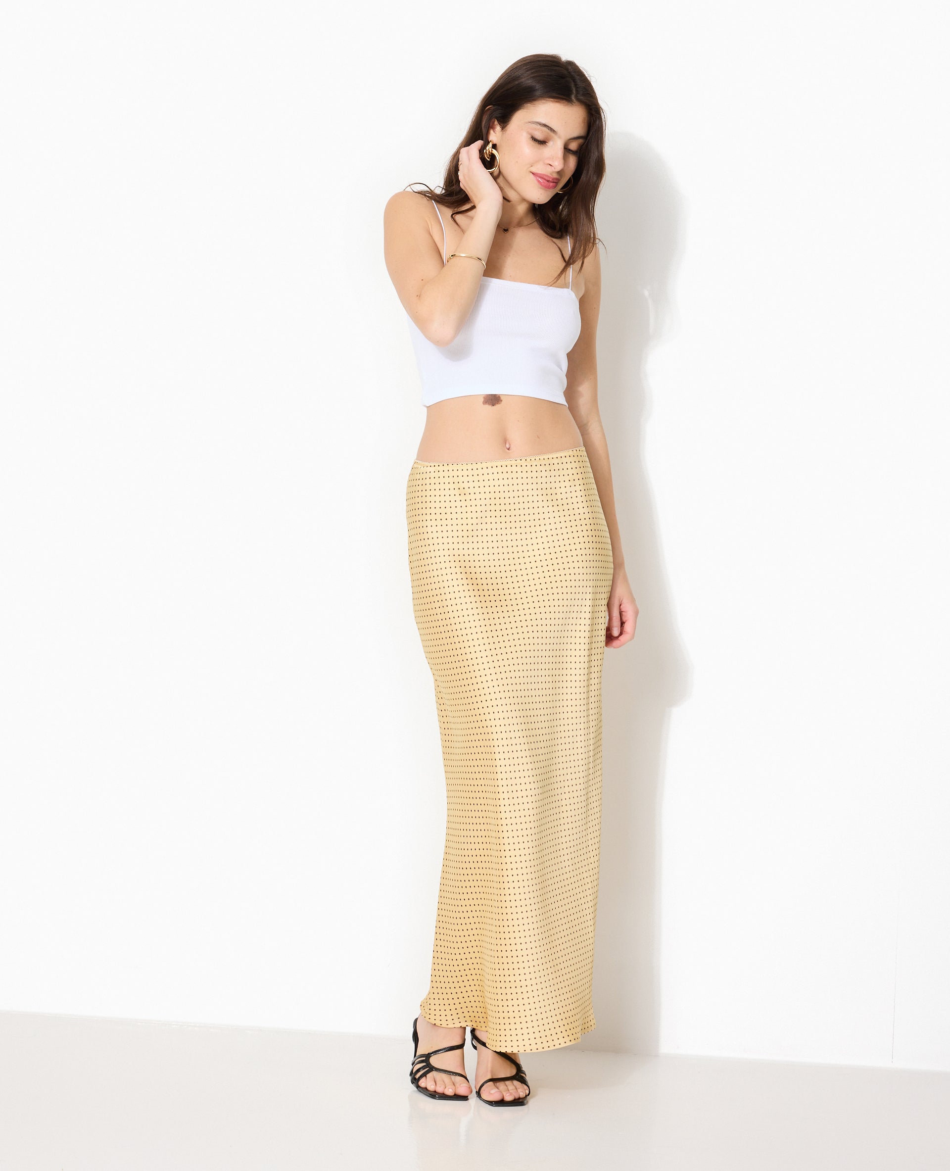 Gonna Maxi in Paillettes Oro | Scollo Alto per la Sera