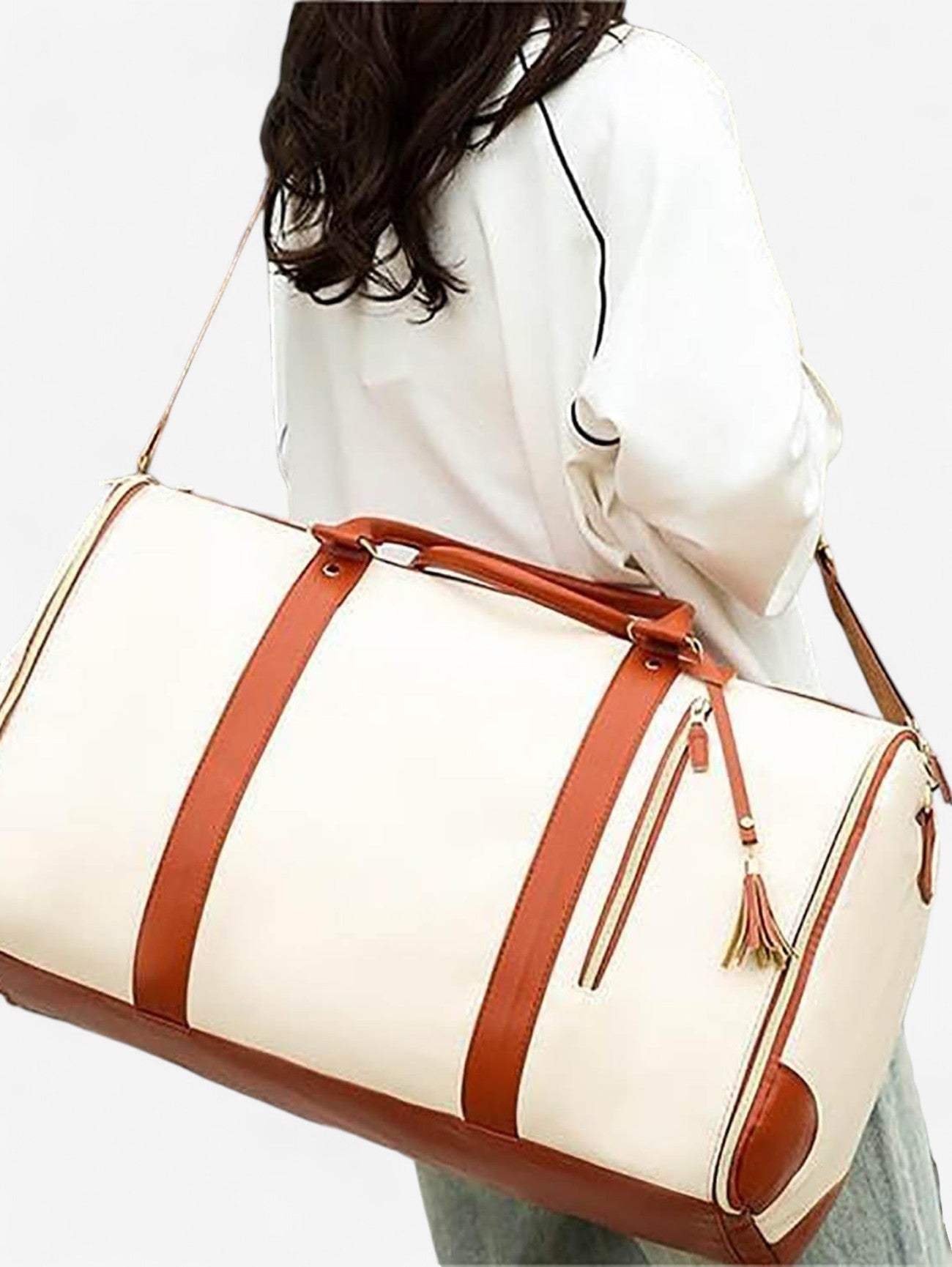 Borsa Weekender Altrove | Crema e Marrone
