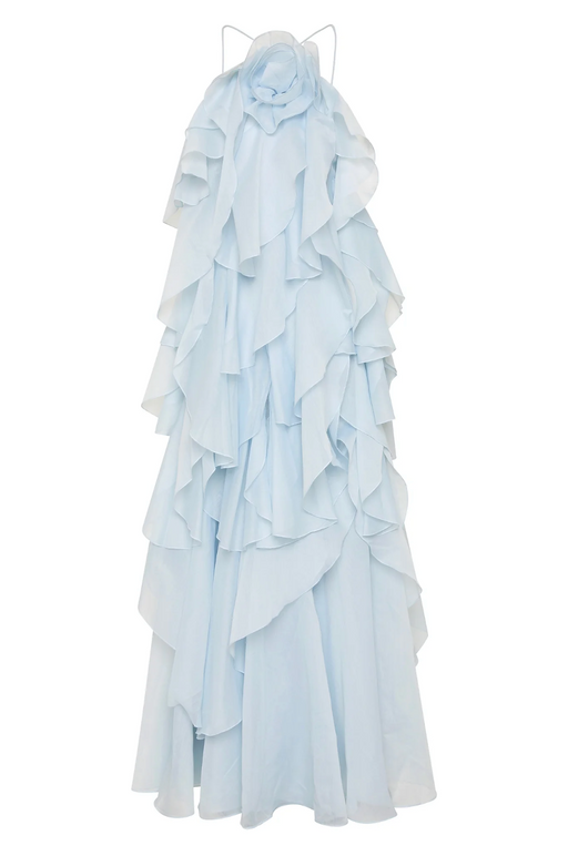 Abito Livora Maxi Ruffled | Halterneck | Chiffon Strato